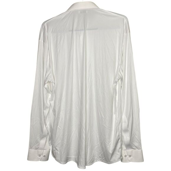Collars & Co Polo Shirt Men XL White Long Sleeve Button Up Dress Collar NEW - Picture 2 of 8